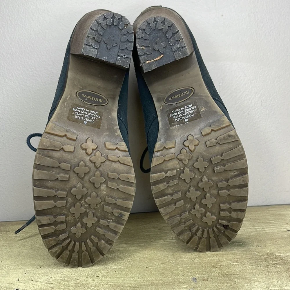 Ruff Hewn Cypress Leather Bootie With Stacked Heel Womens Size 8